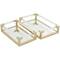 CosmoLiving by Cosmopolitan Gold Metal Mirrored Tray Set